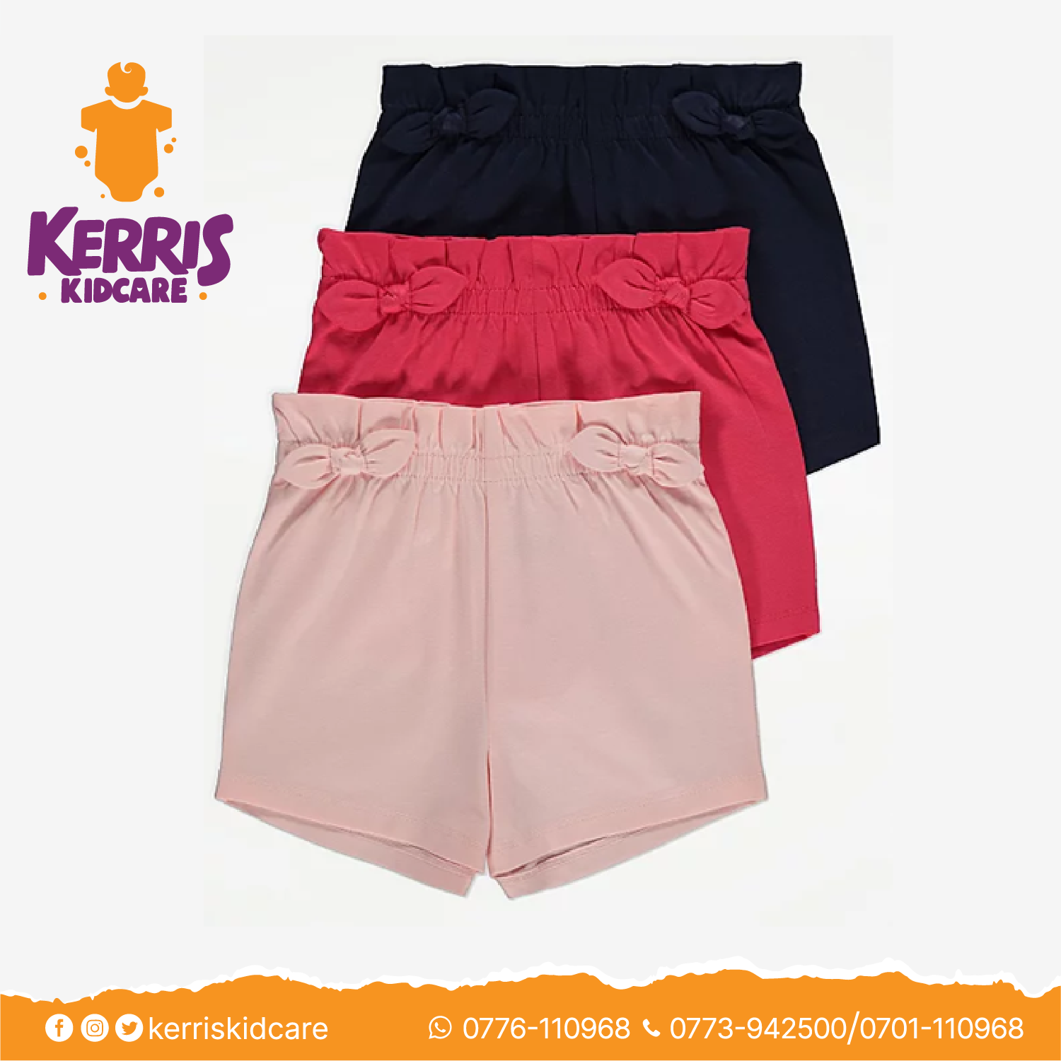 Pink Bow Detail Shorts